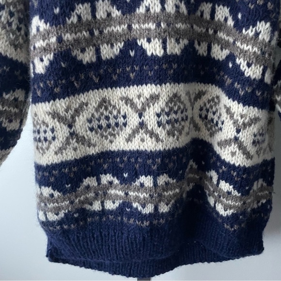 Vintage Alma 100% Wool Thick Handmade Mens Sweater Size Large - Picture 6 of 9